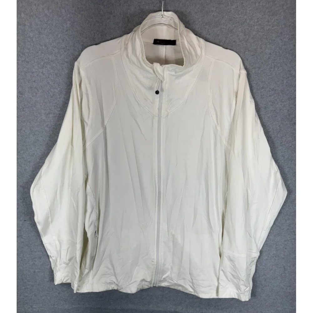 Studio by Energy Zone Jacket Womens 2XL White Full Zip Lightweight Activewear